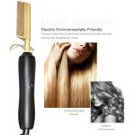 2 in 1 Electric Hot Comb Hair Straightener Hair Curl Comb (4)