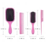 4Pcs Anti Static Round Hair Brush Detangling Brush and Comb Sets (3)