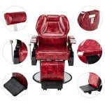 Luxury Red Barber Chair Reclining All Purpose Salon Chair Spa Chair (2)
