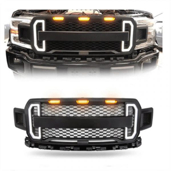 2018-2020 Ford F150 Grill Ford Raptor Grill with Amber Lights