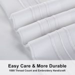 4 Pices King Size Bed Sheets 1800 Thread Count Sheets Deep Pocket Soft Microfiber Sheets-white (5)