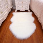 Irregular Soft Faux Sheepskin Rug White Fluffy Blanket (3)
