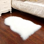 Irregular Soft Faux Sheepskin Rug White Fluffy Blanket (4)