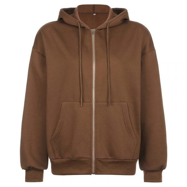 Thick Hoodies Thick Loose Solid Color Fleece Hoodie