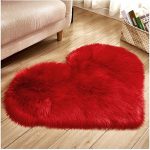 Shaggy Carpet Faux Fur Rug Heart Shaped Rug (2)