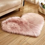 Shaggy Carpet Faux Fur Rug Heart Shaped Rug (3)