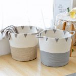 Woven Laundry Basket With Handles (2)