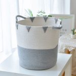 Woven Laundry Basket With Handles (4)