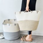 Woven Laundry Basket With Handles (7)